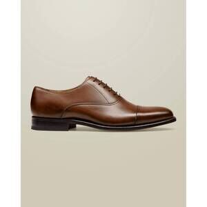 NEW CHARLES TYRWHITT men's leather lace up oxford shoes in dark tan